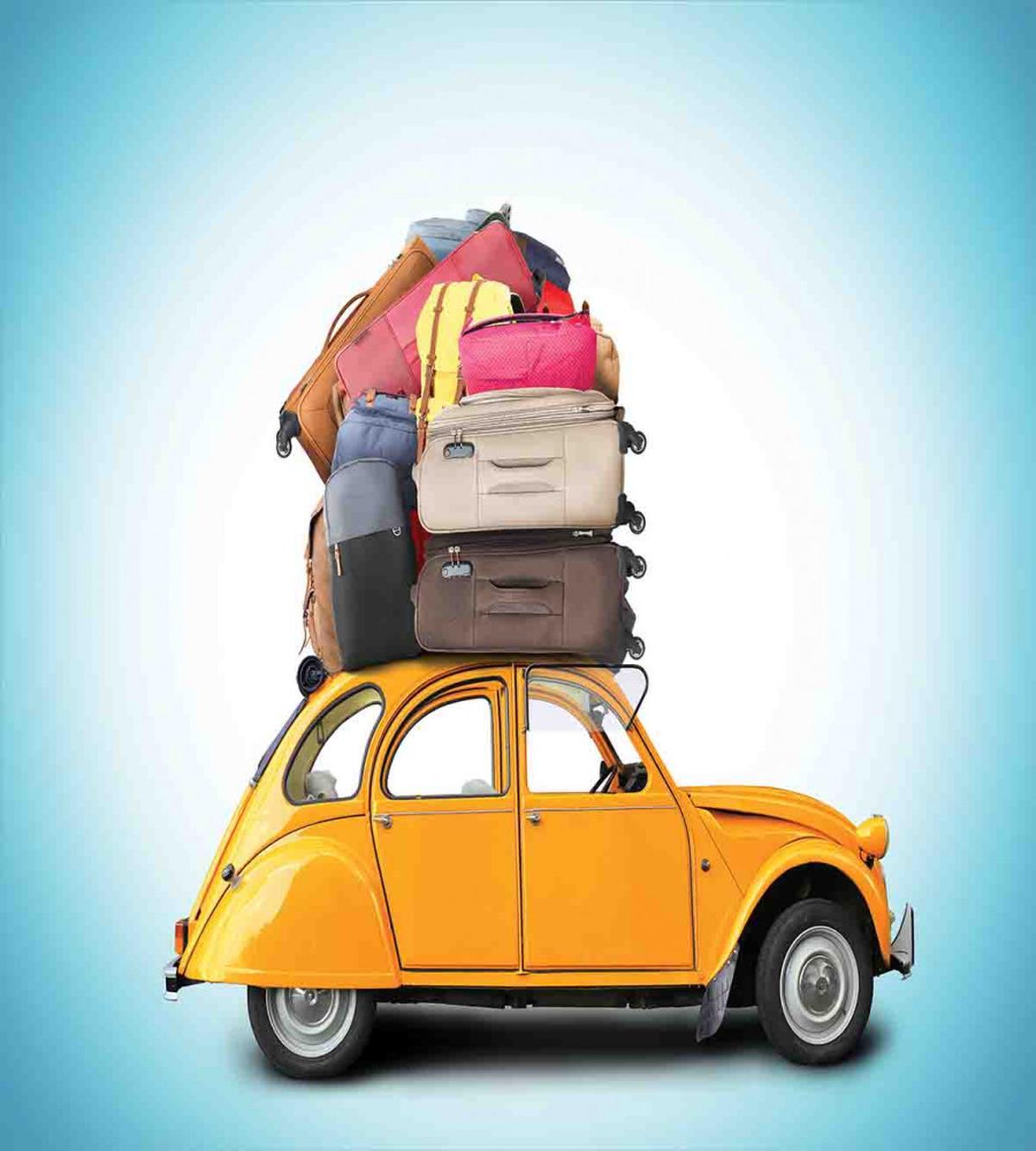 Old Car with Luggage — Pattern