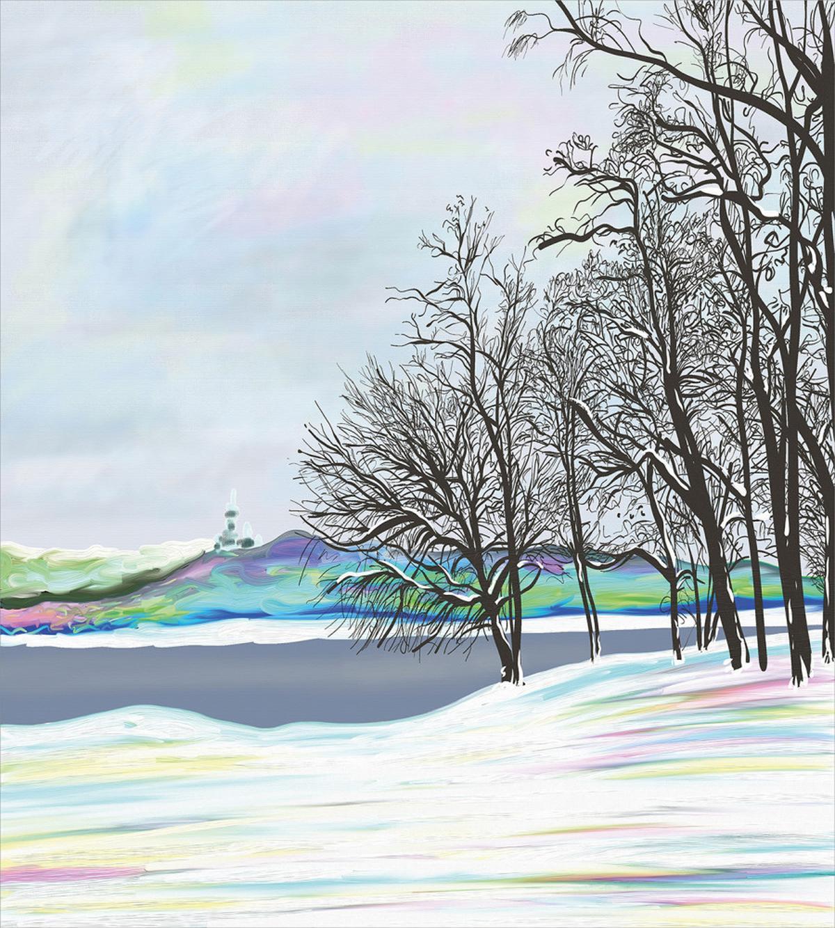 Rural Winter Forest Art — Pattern