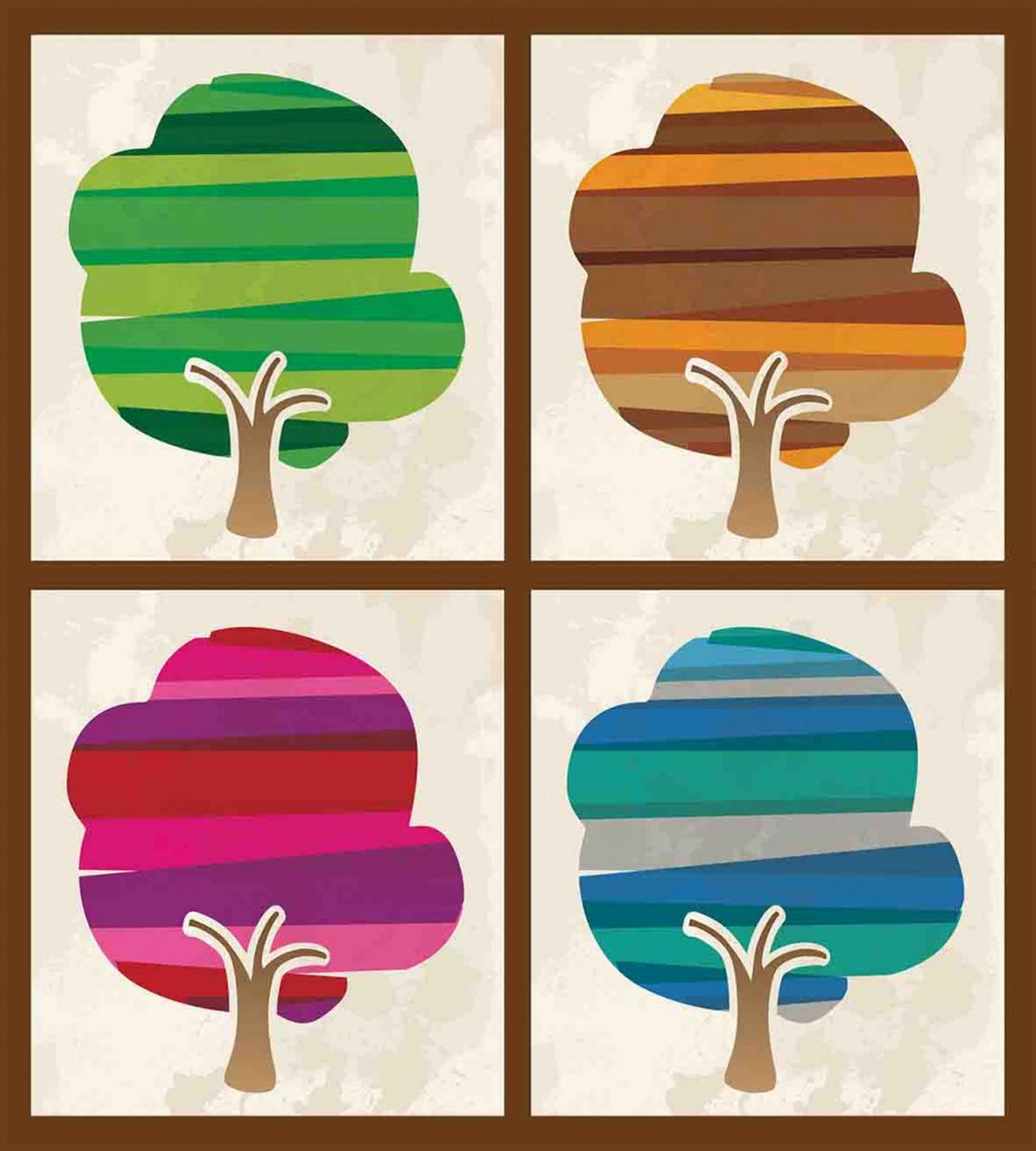 Striped Fall Silhouettes — Pattern