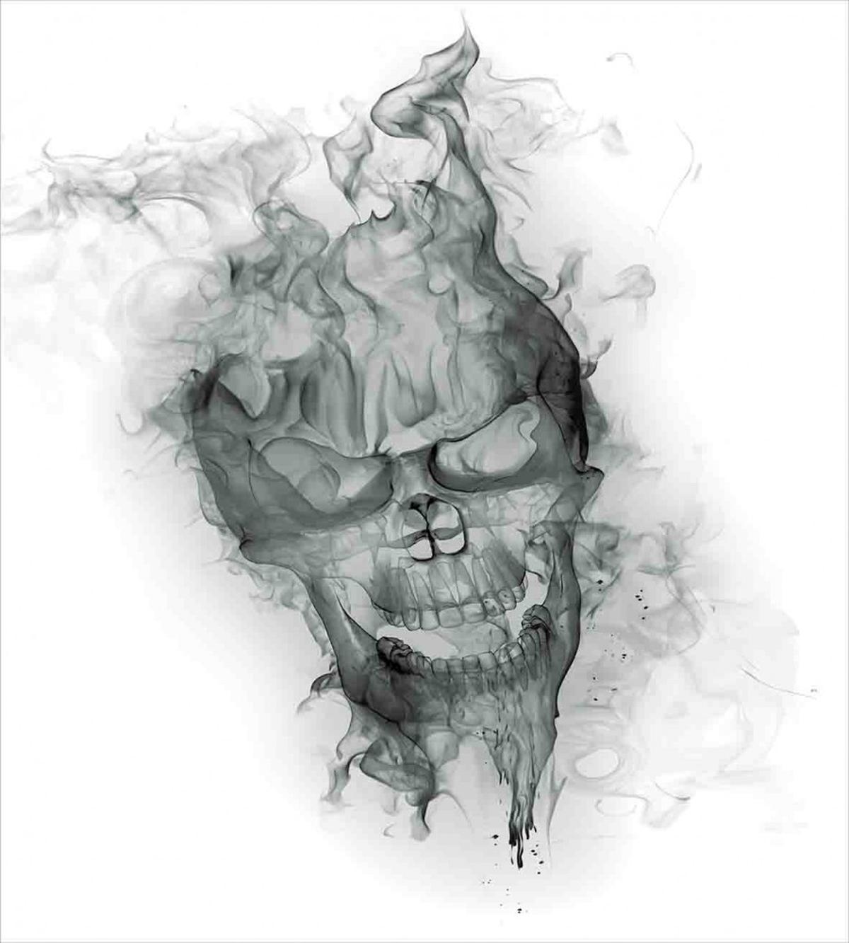 Smoky Skull Grungy Art — Pattern
