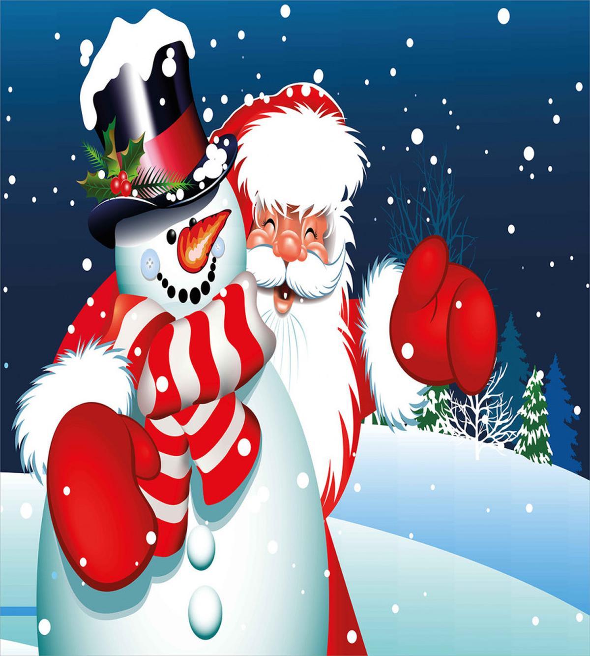 Santa Snowman Hug — Pattern