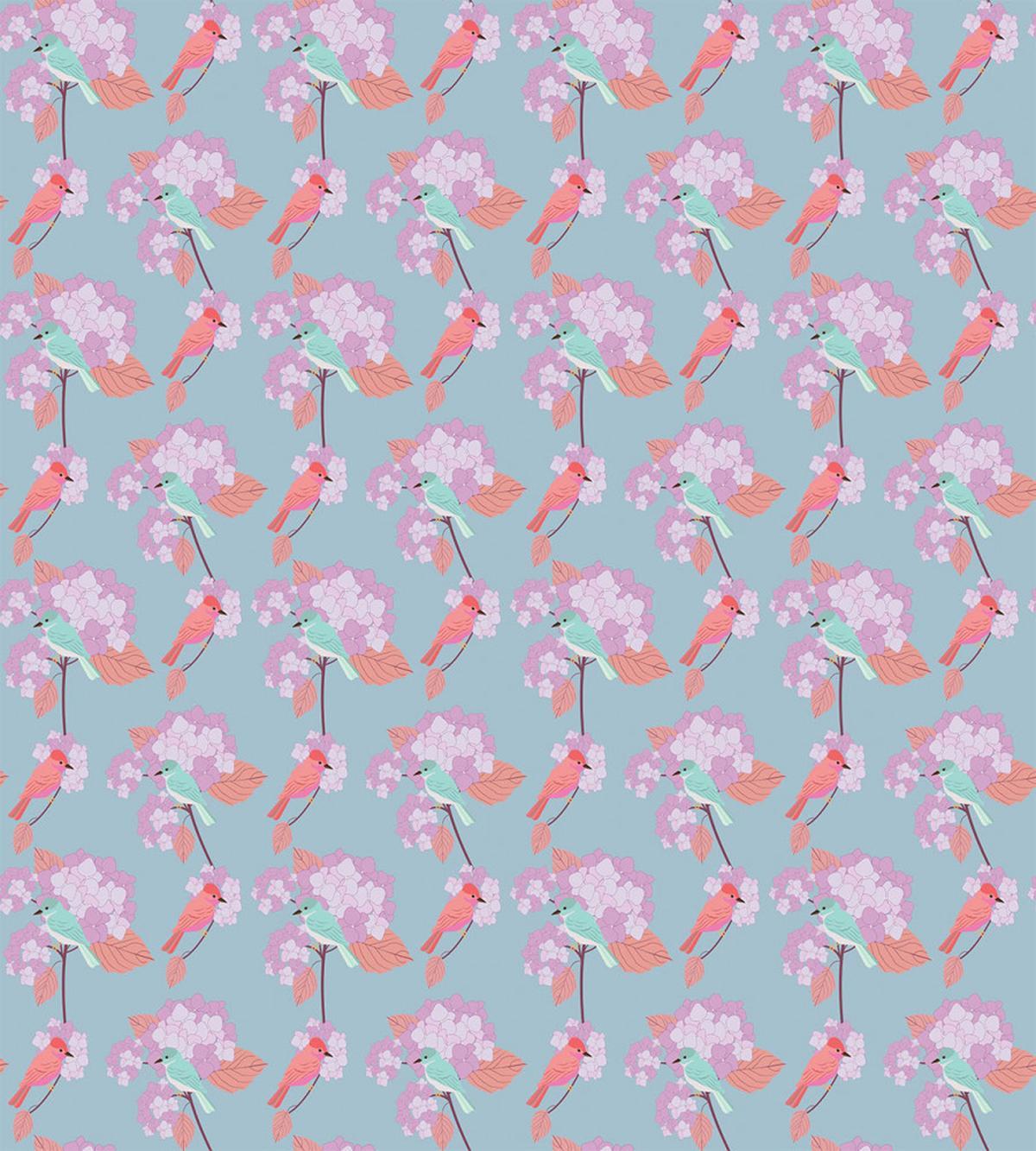 Sparrows Resting Branches — Pattern