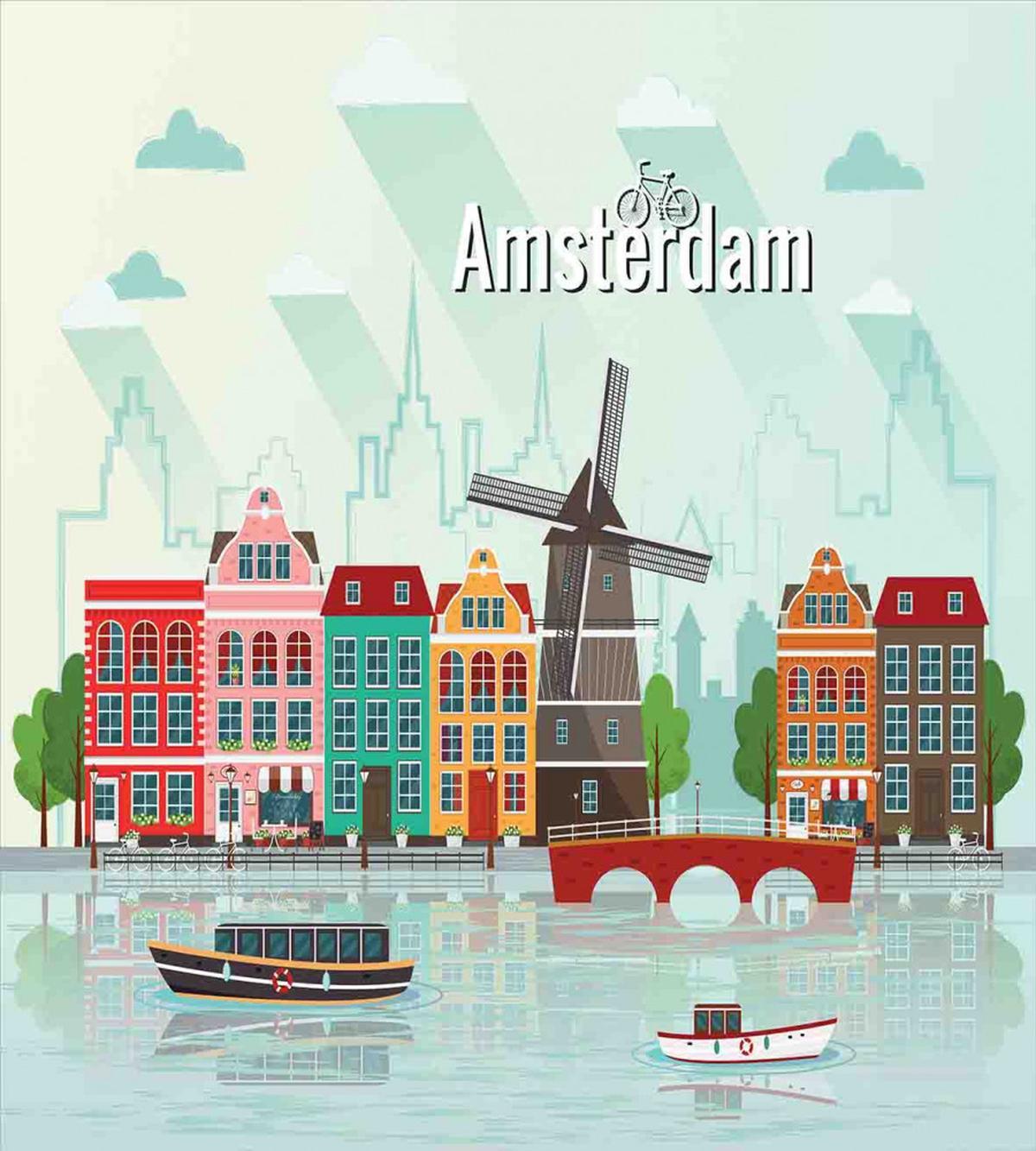 Colorful Houses Waterside — Pattern