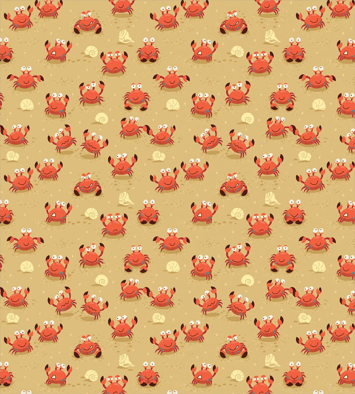 Playful Fauna on Beach — Pattern