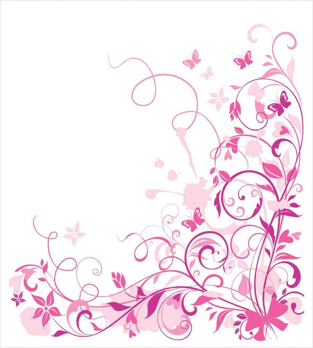 Swirls Butterflies Leaves — Pattern