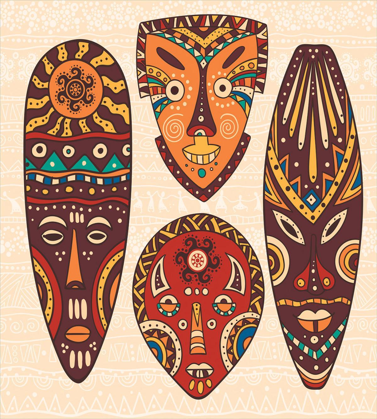 Indigenous Folk Mask Graphic — Pattern