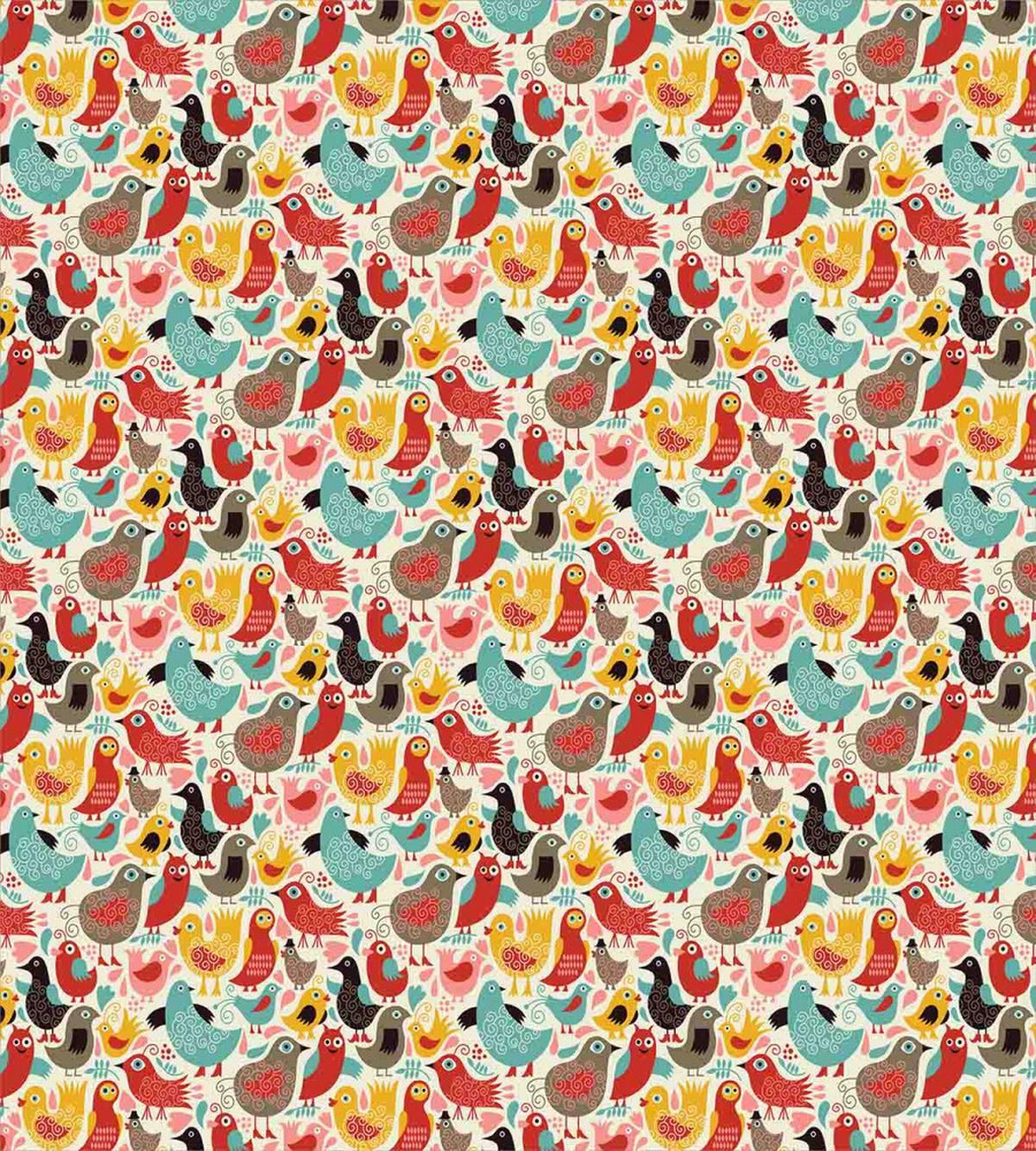 Whimsical Colorful Birds — Pattern