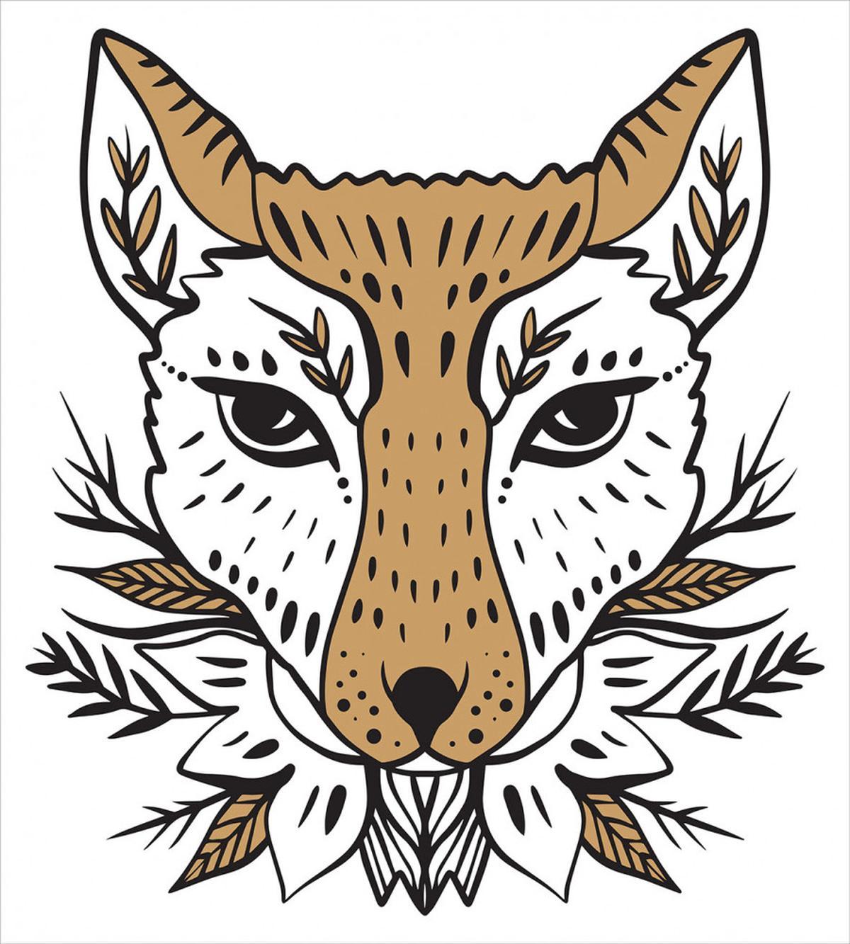 Botanical Ornament Animal Head — Pattern