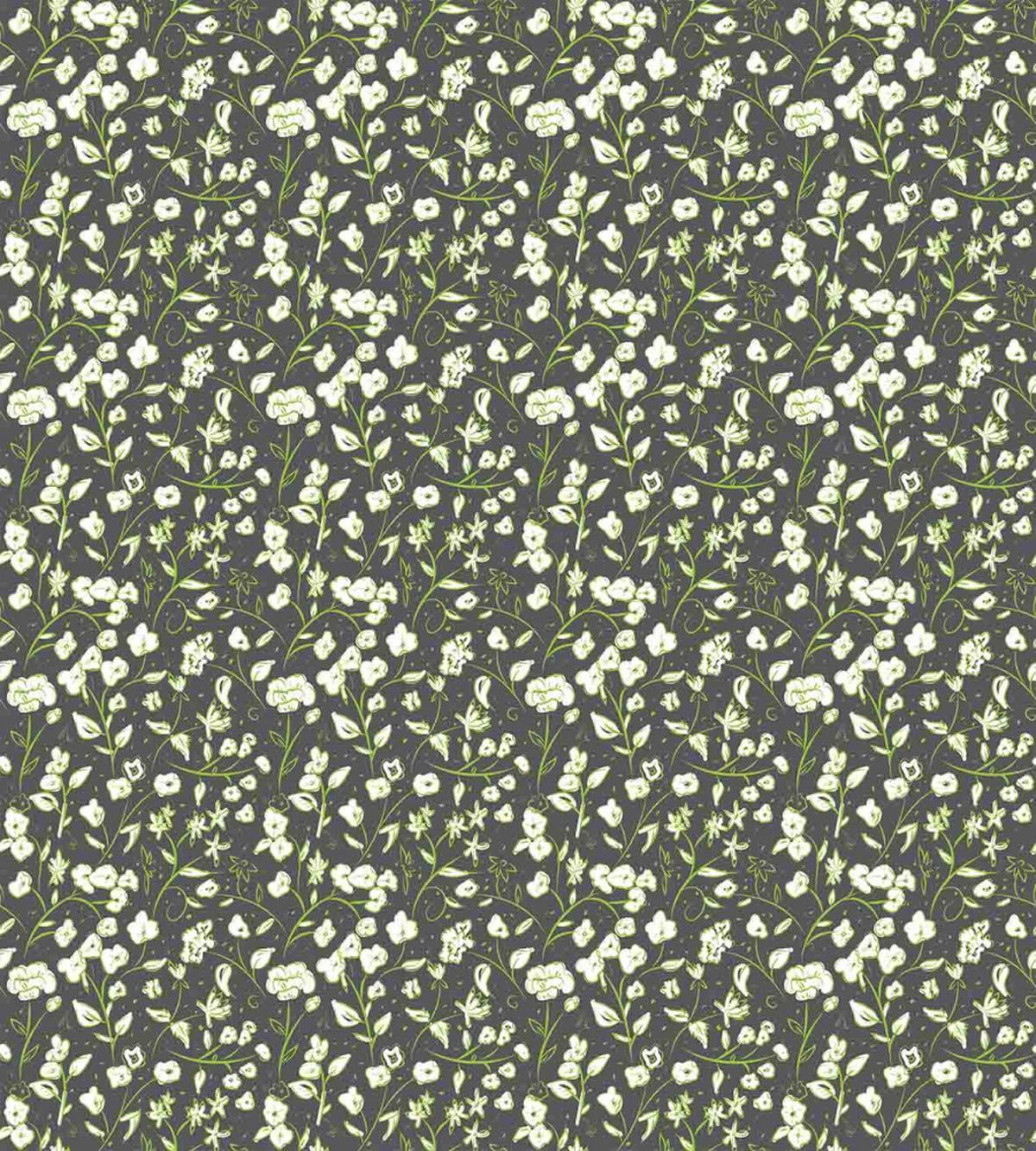 Flowers and Swirled Leaves — Pattern