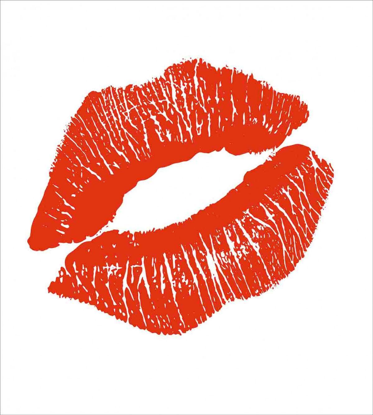 Red Lips Kiss Mark Grunge — Pattern