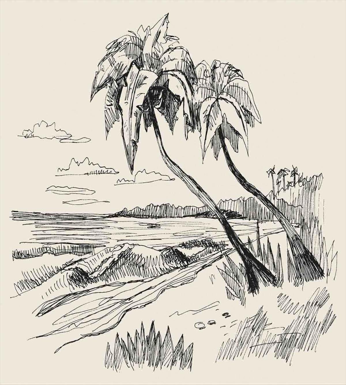 Tropical Beach Sketch — Pattern