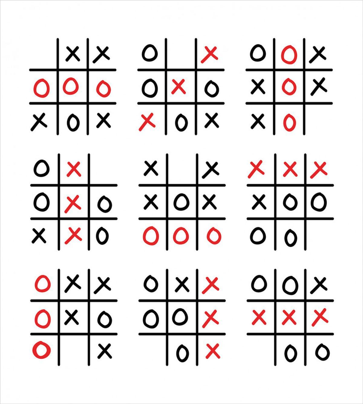 Tic Tac Toe Game Set Art — Pattern