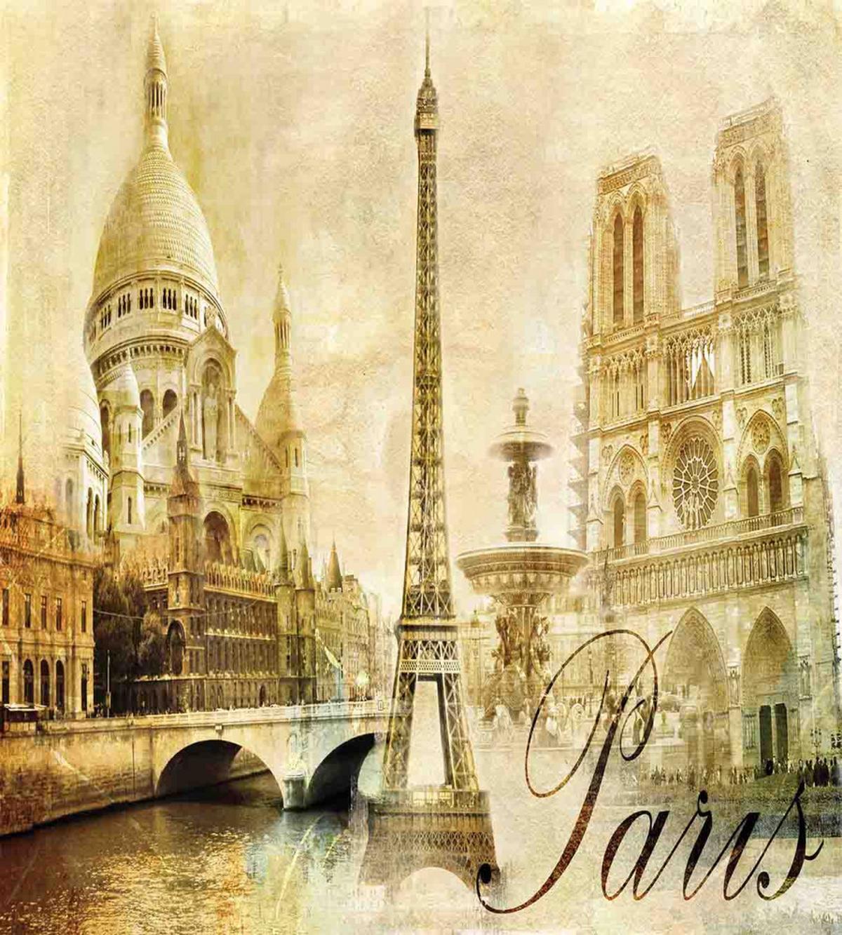 Vintage Style Landmarks Photo — Pattern