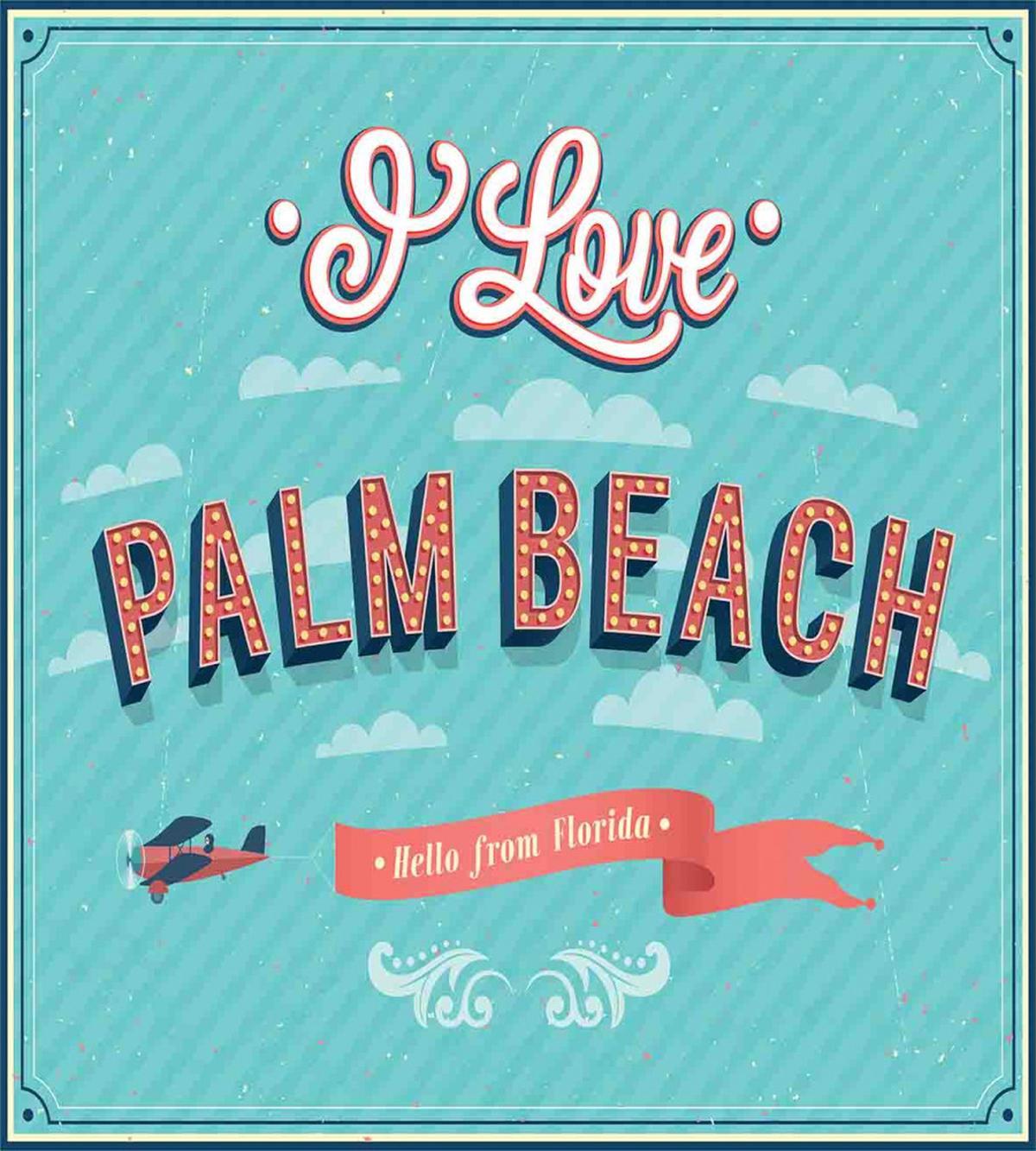 I Love Palm Beach Retro — Pattern