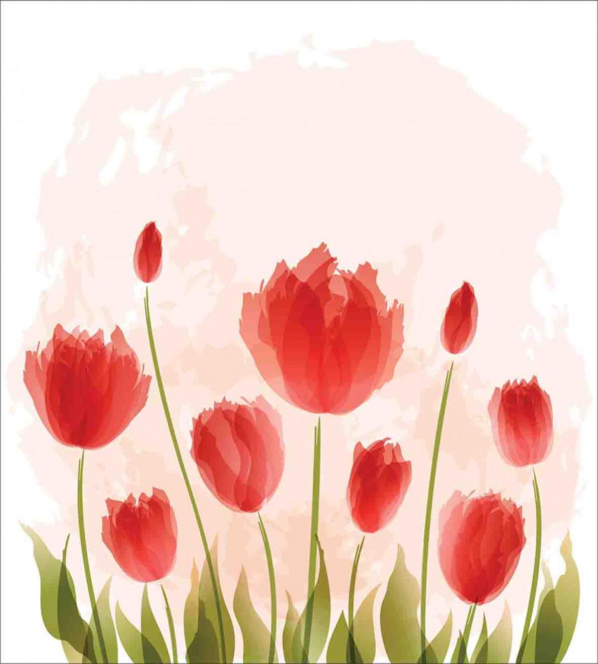 Romantic Tulip Blossoms — Pattern