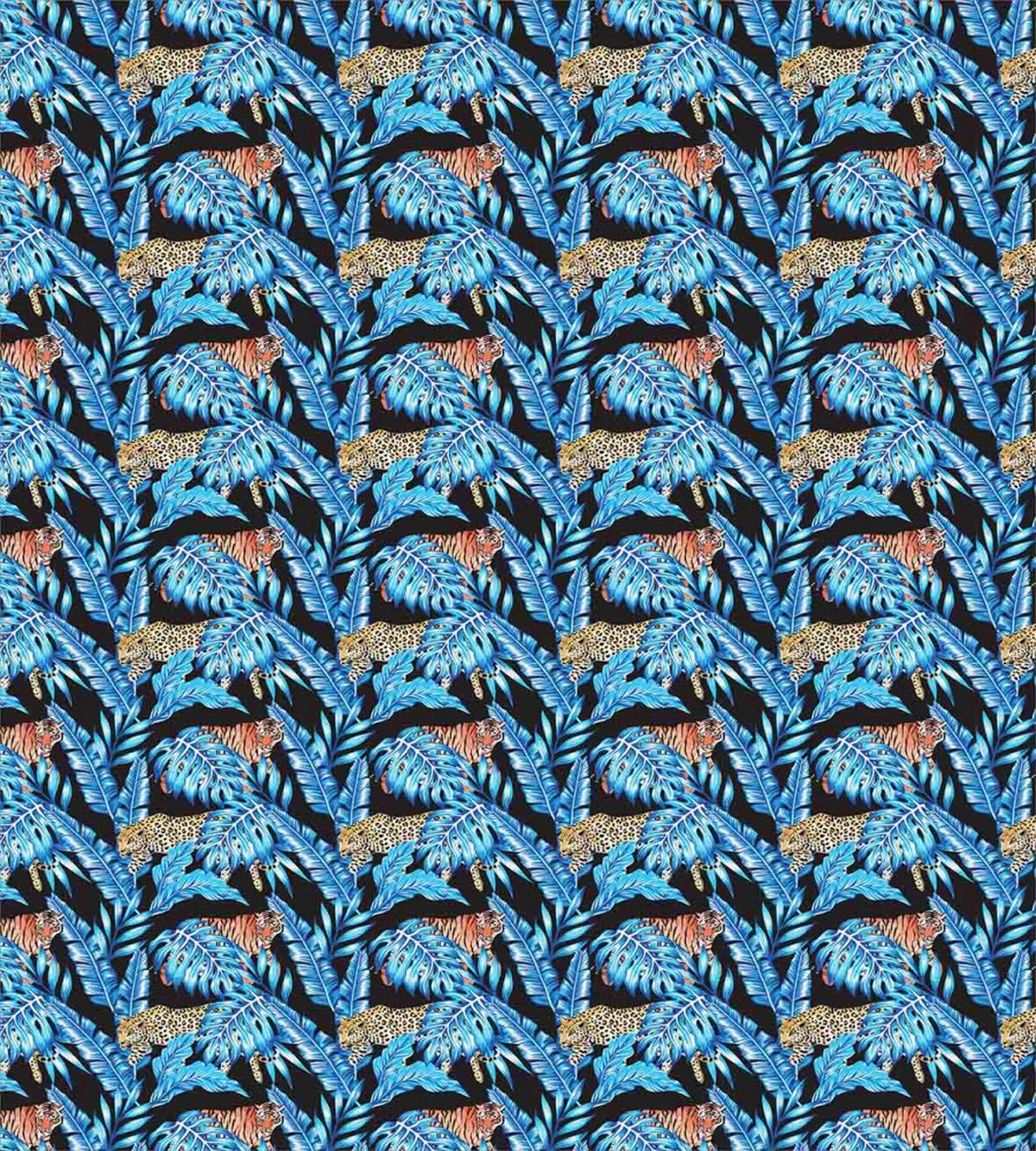 Blue Tropical Leaves Hawaii — Pattern