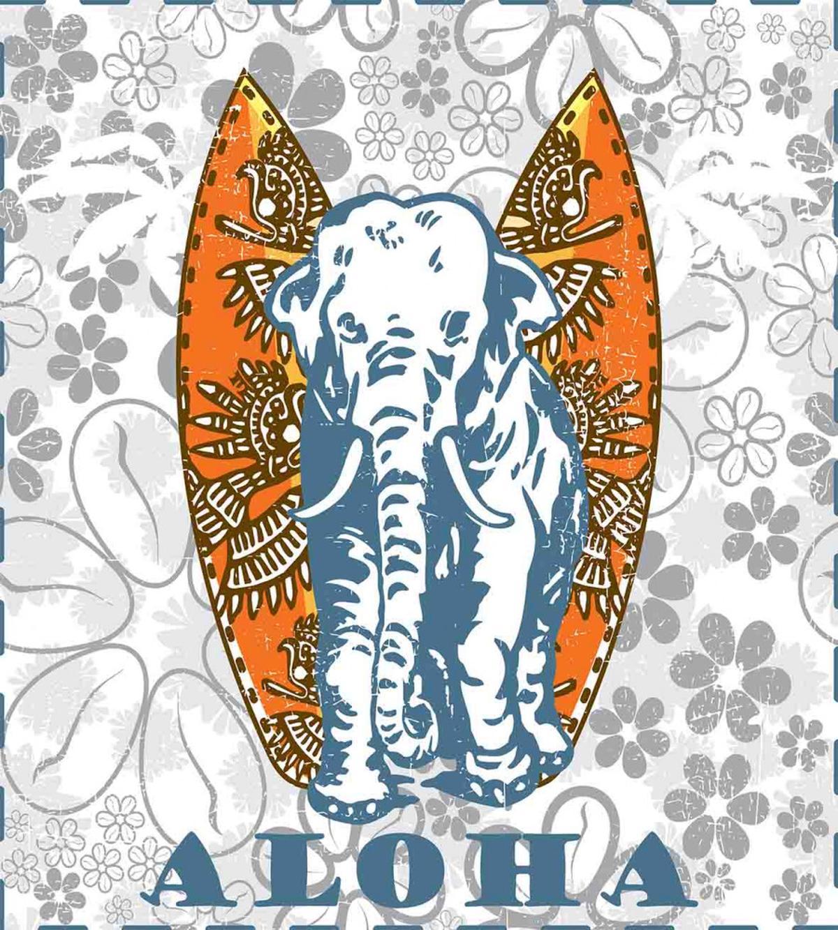 Surfboard and Elephant — Pattern