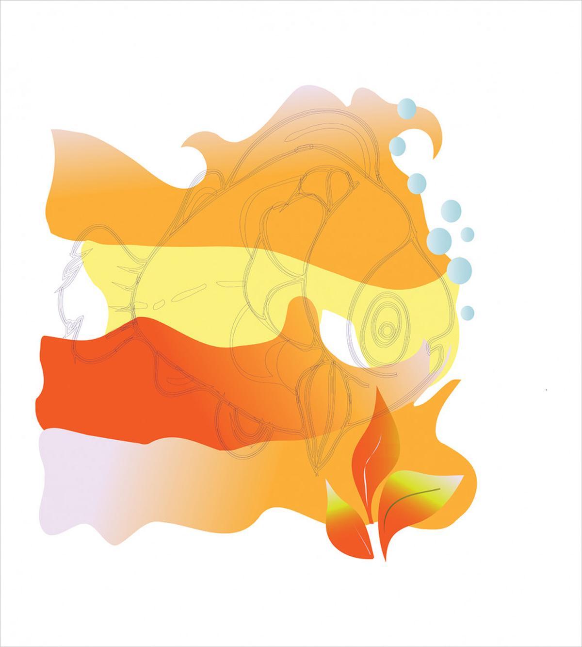 Abstract Orange Goldfish — Pattern