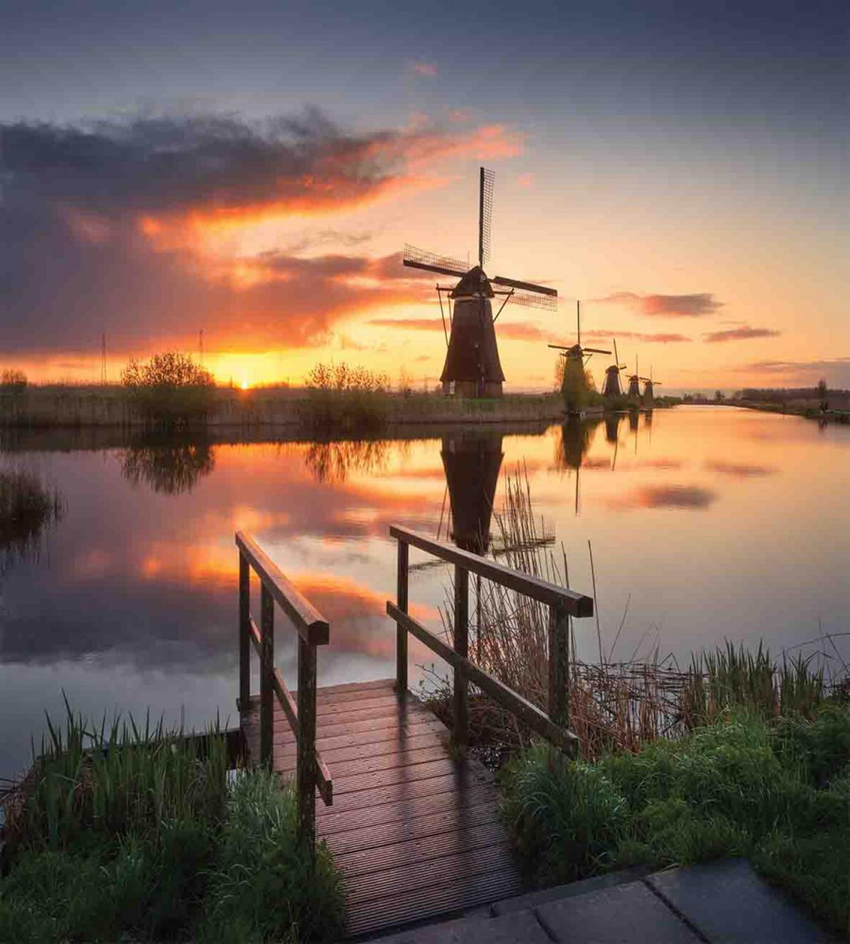 Dutch Windmill River — Pattern