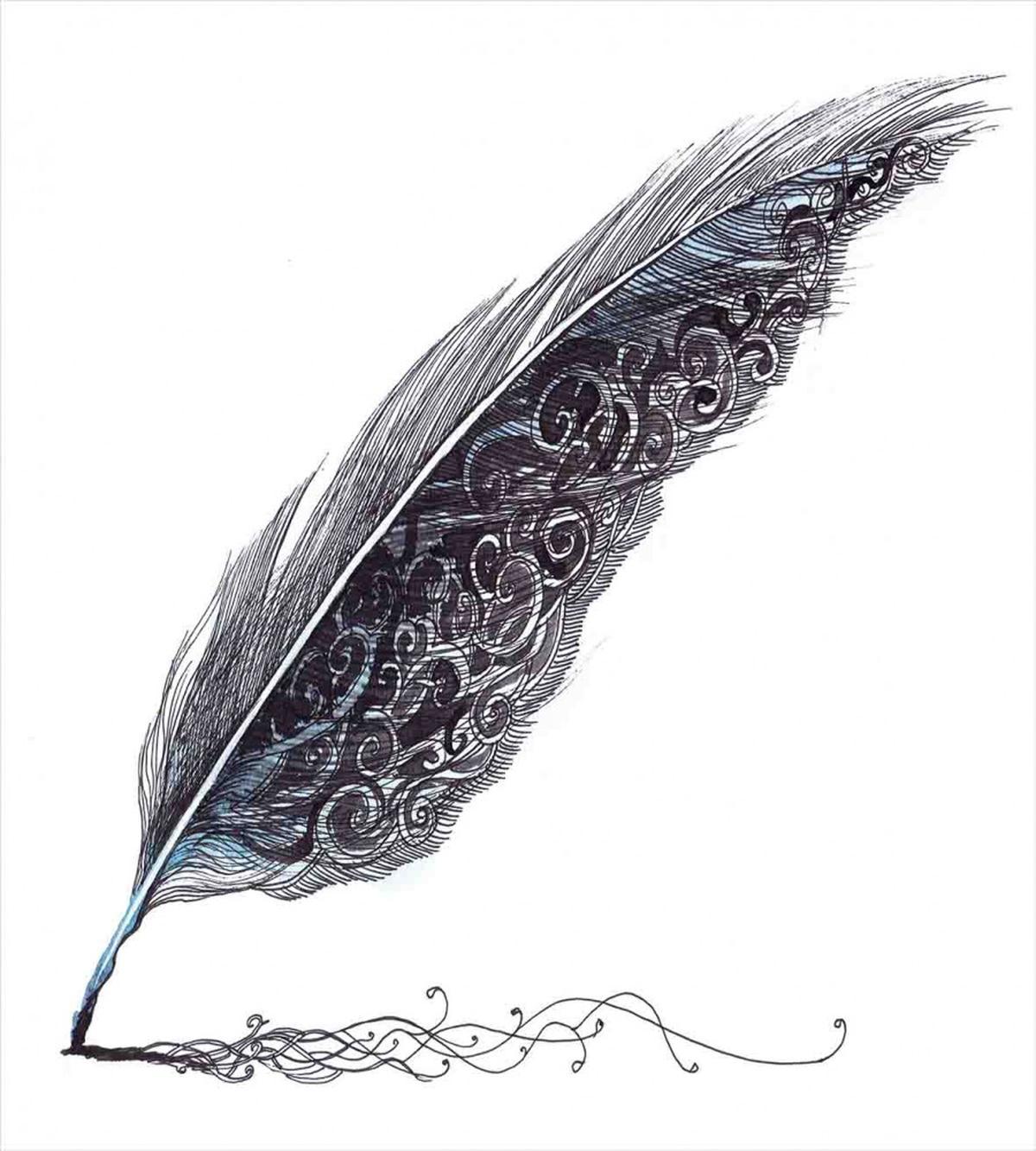 Antique Feather Pen Art — Pattern