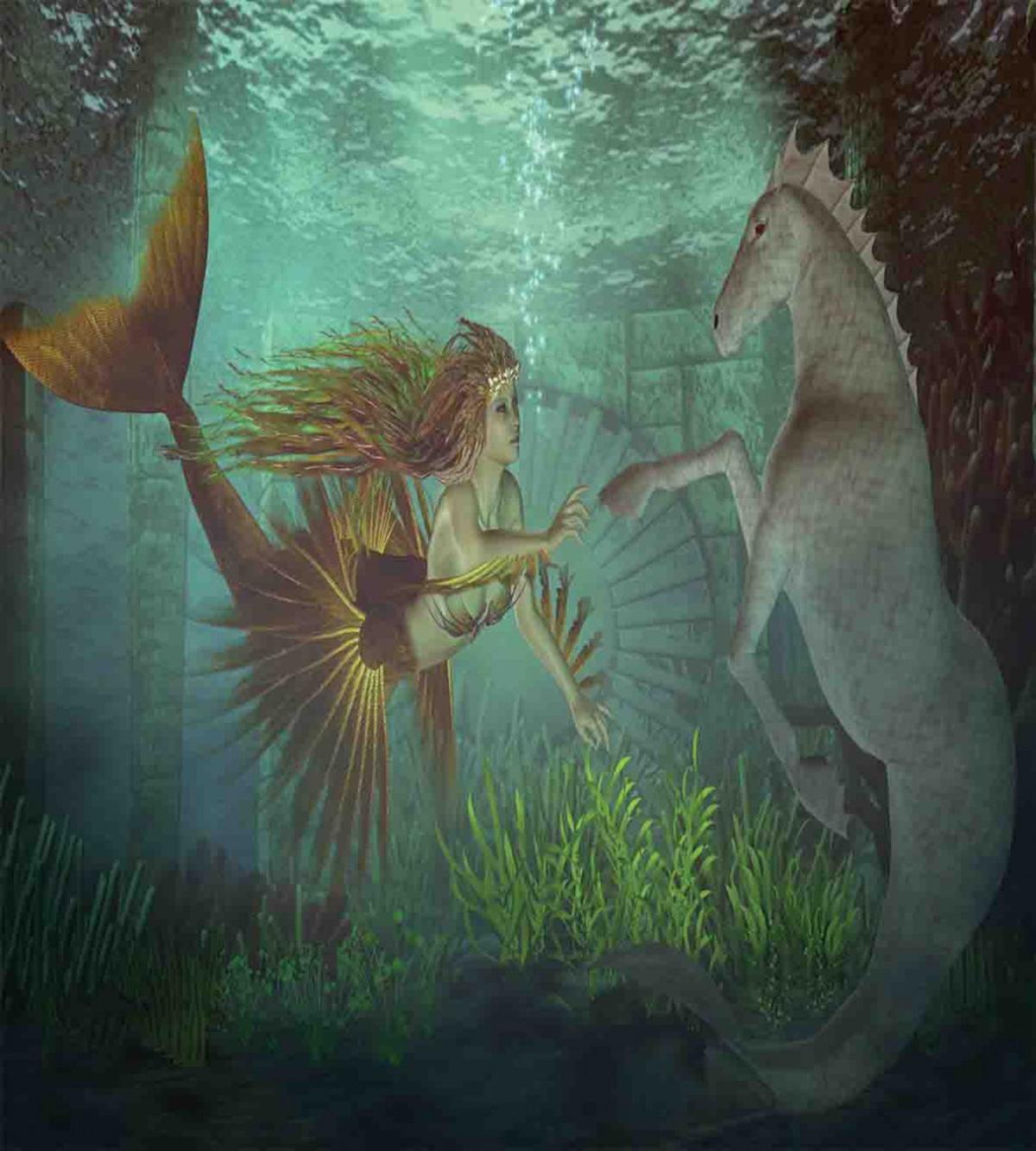 Mermaid with Seahorse — Pattern