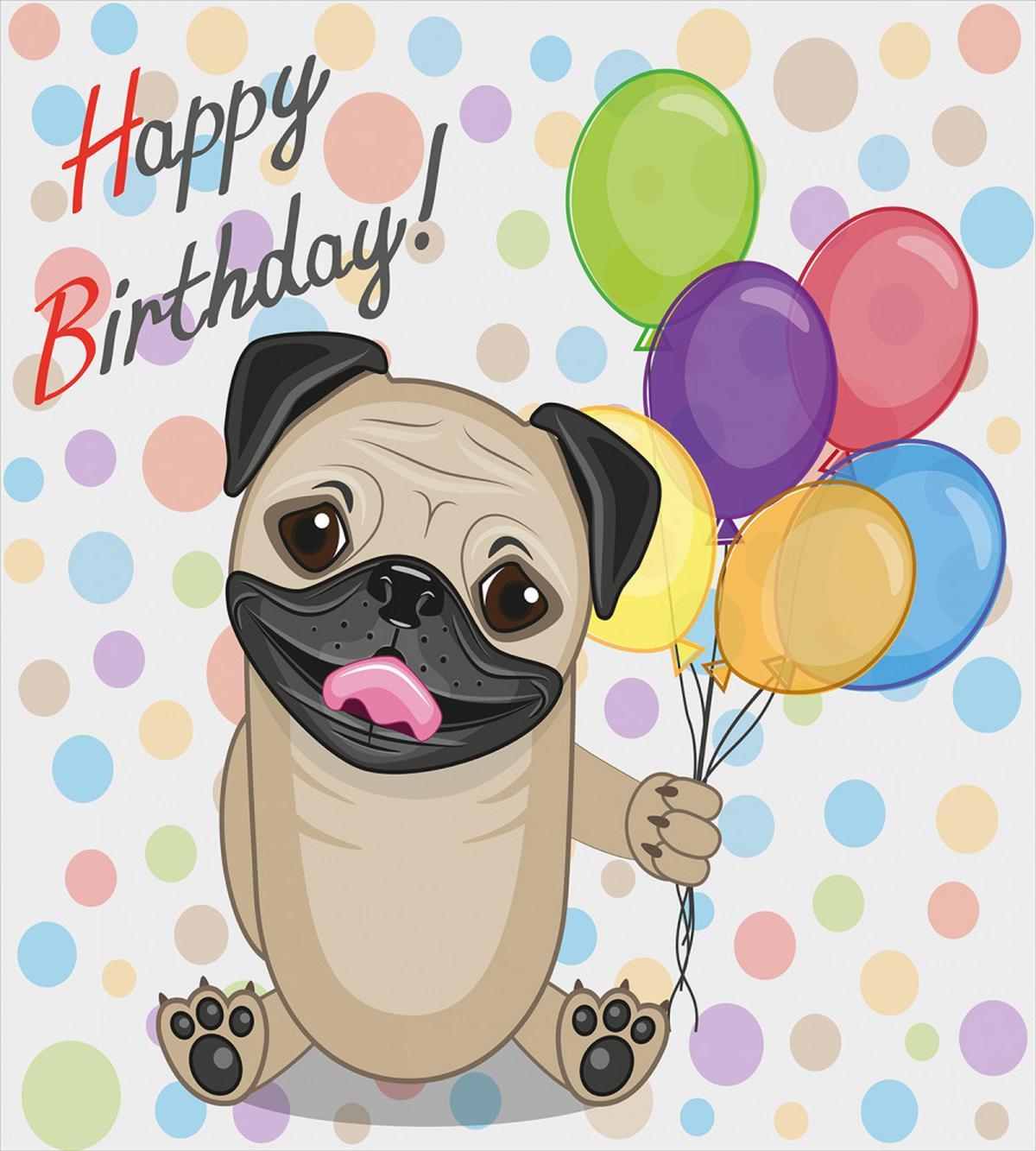 Birthday Pug Dog — Pattern