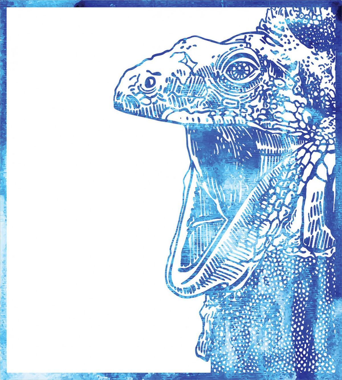 Watercolor Style Blue Animal — Pattern