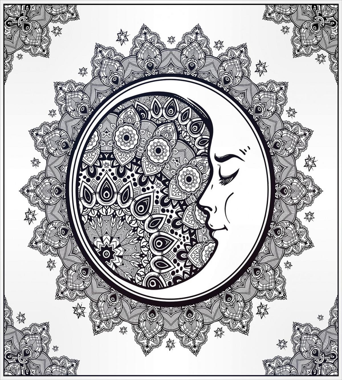 Boho Star Moon Mandala — Pattern