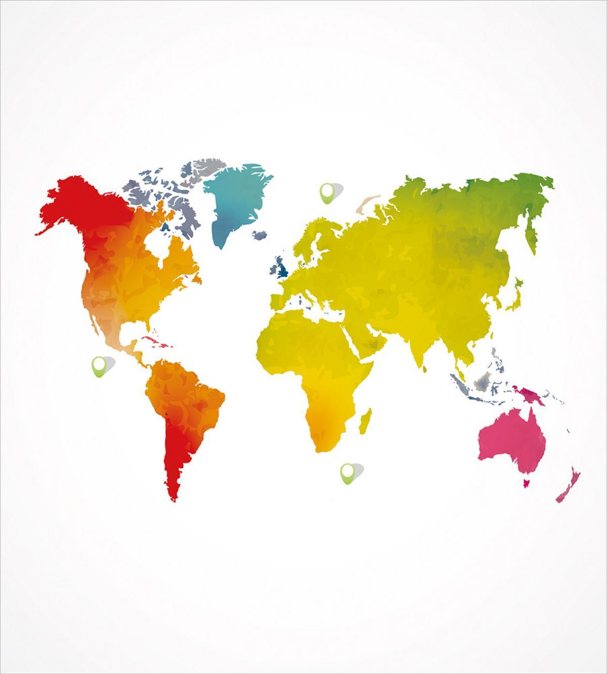 Continents World Watercolor — Pattern