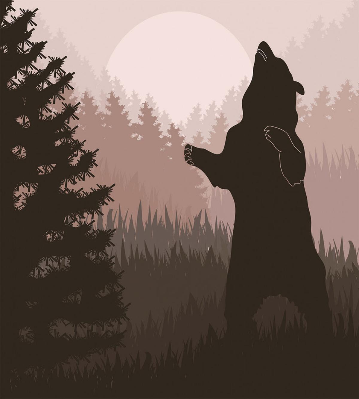 Wild Bear Night Jungle — Pattern