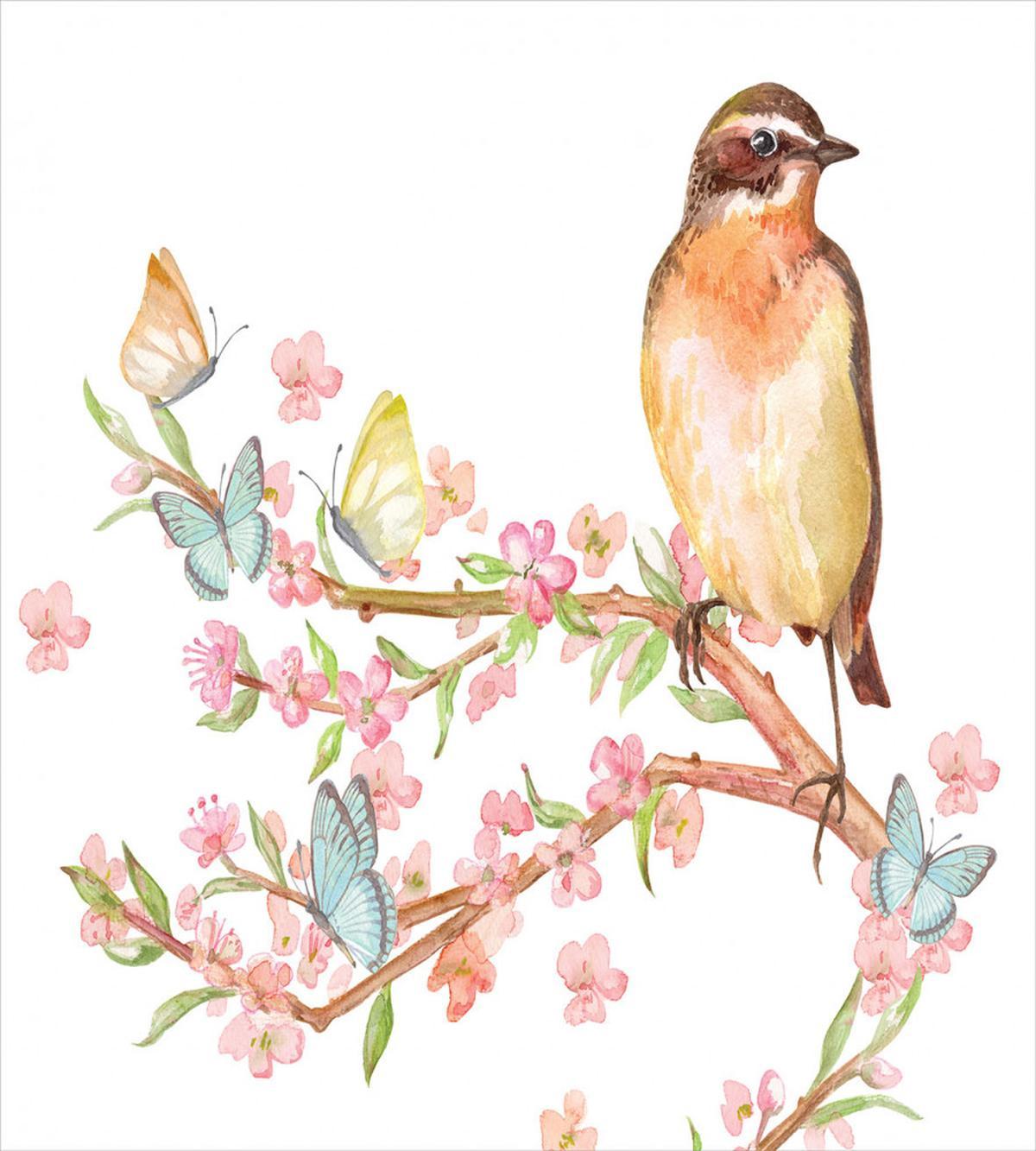 Bird on a Blossoming Tree — Pattern