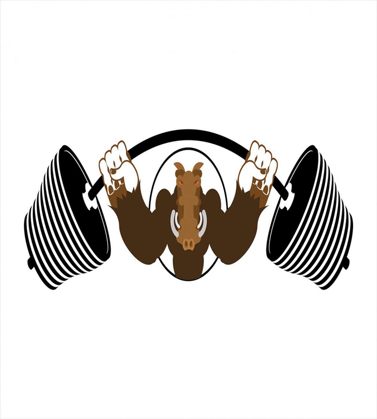 Strong Boar Lifts Barbell — Pattern
