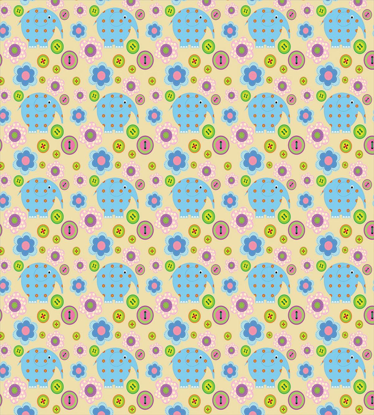 Elephant and Flowers — Pattern