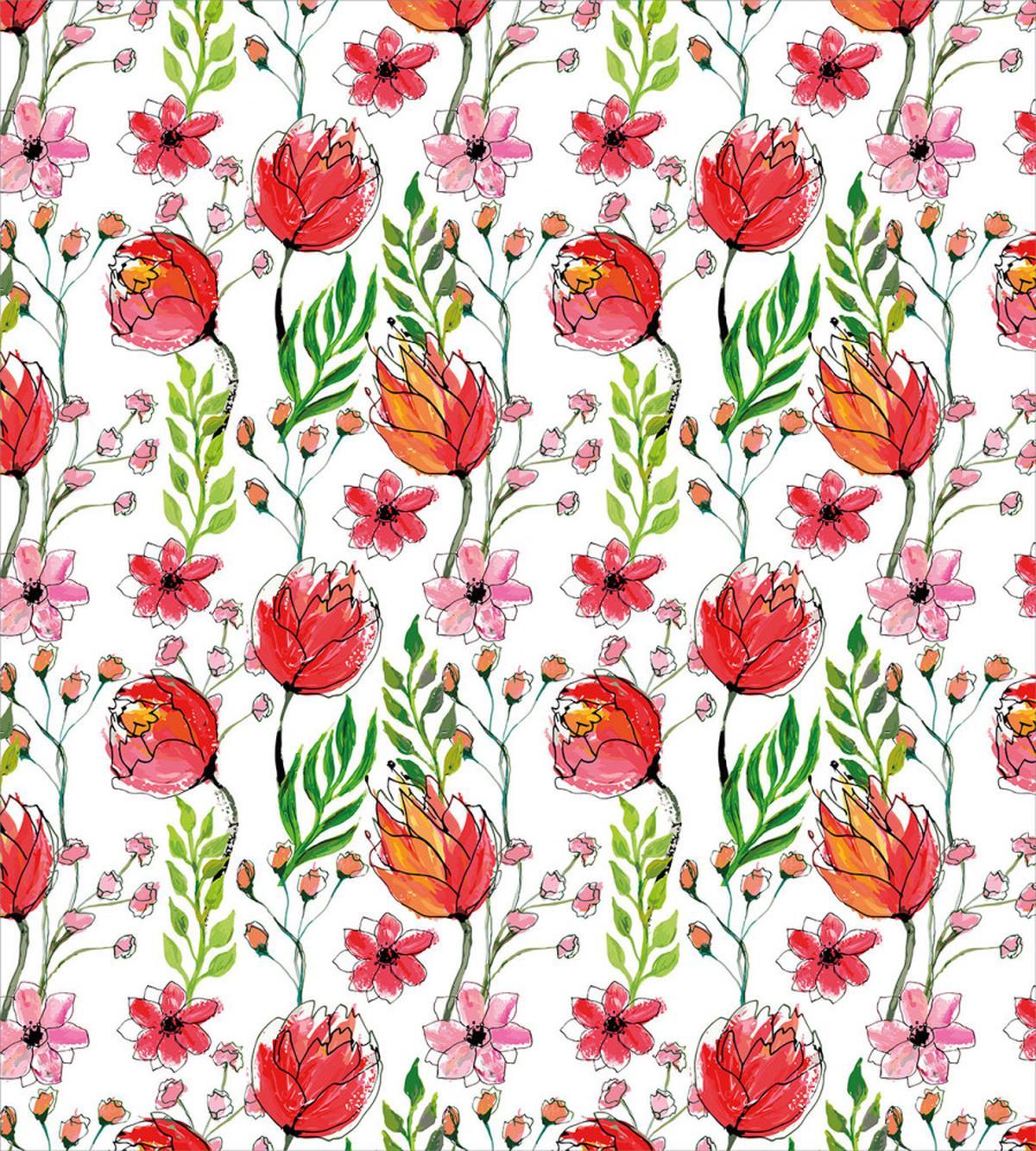 Scribbled Flowers and Leaves — Pattern