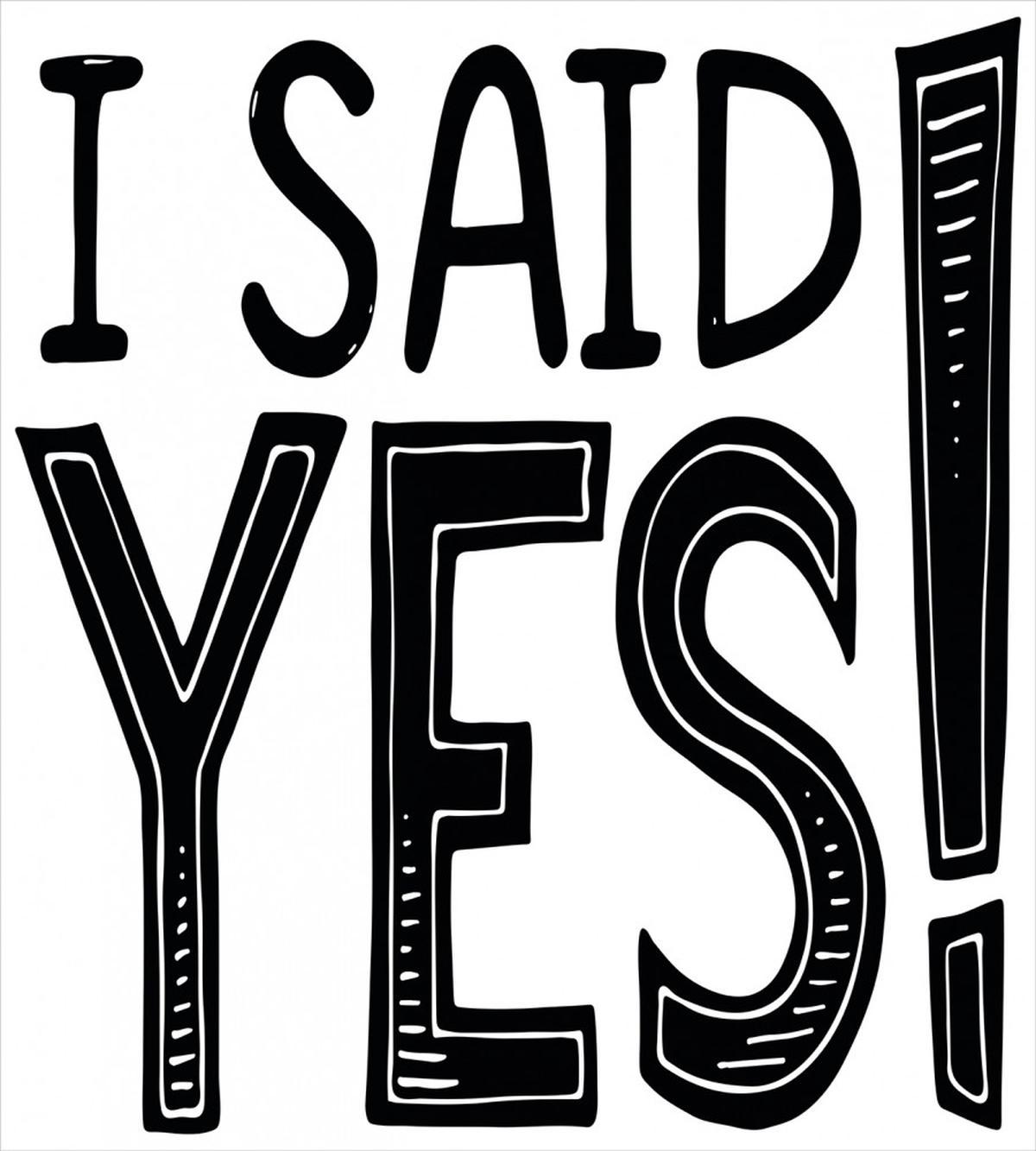 I Said Yes Words — Pattern