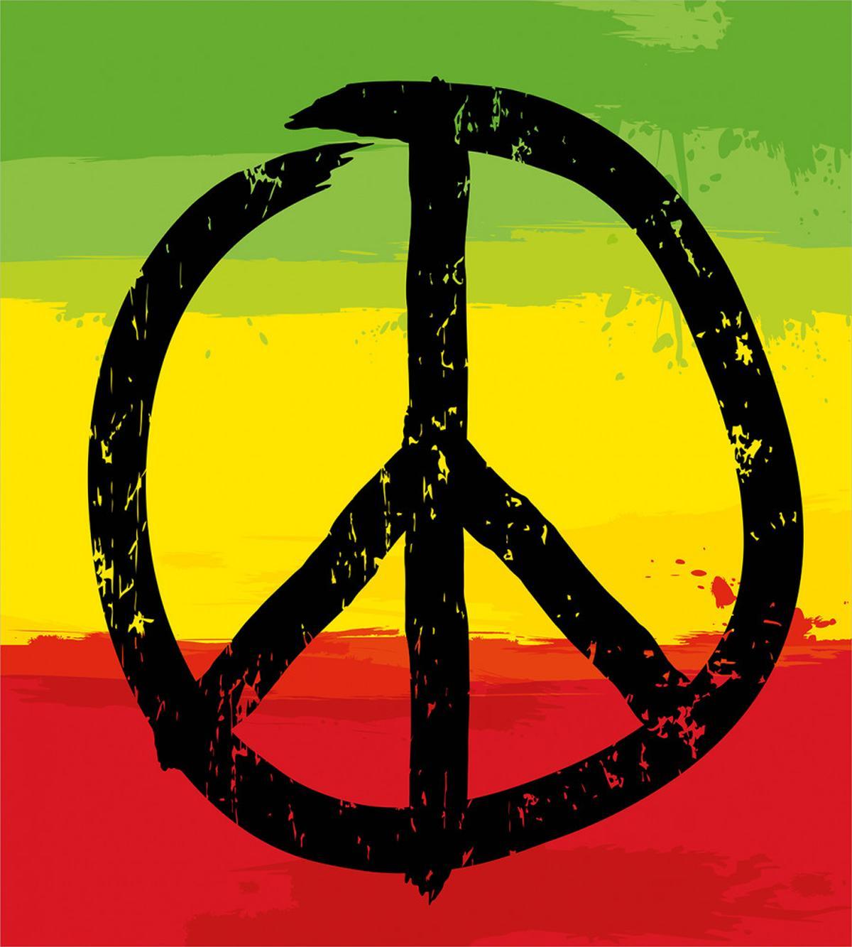 Grunge Hippie Peace Sign — Pattern