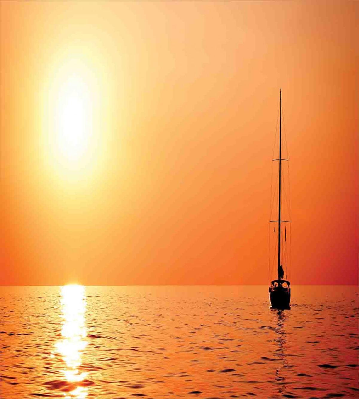 Lonely Yacht at Sunset — Pattern