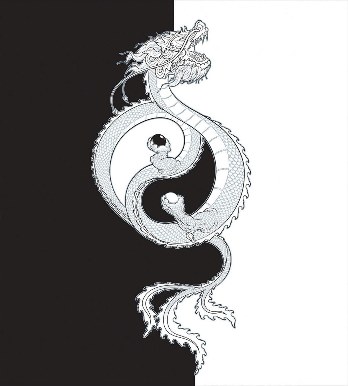Dragon with Yin Yang — Pattern