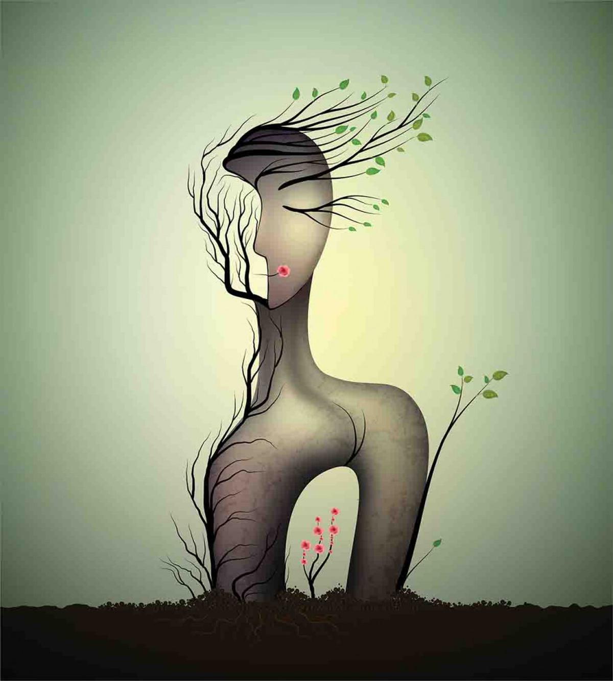 Surrealist Woman Shape — Pattern