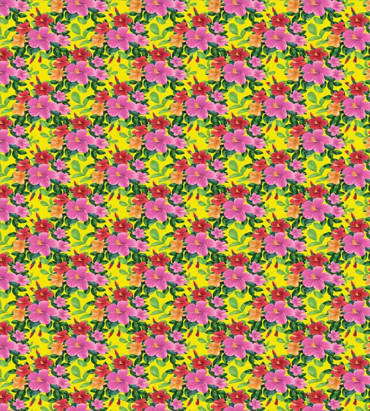 Green Tone Foliage on Yellow — Pattern