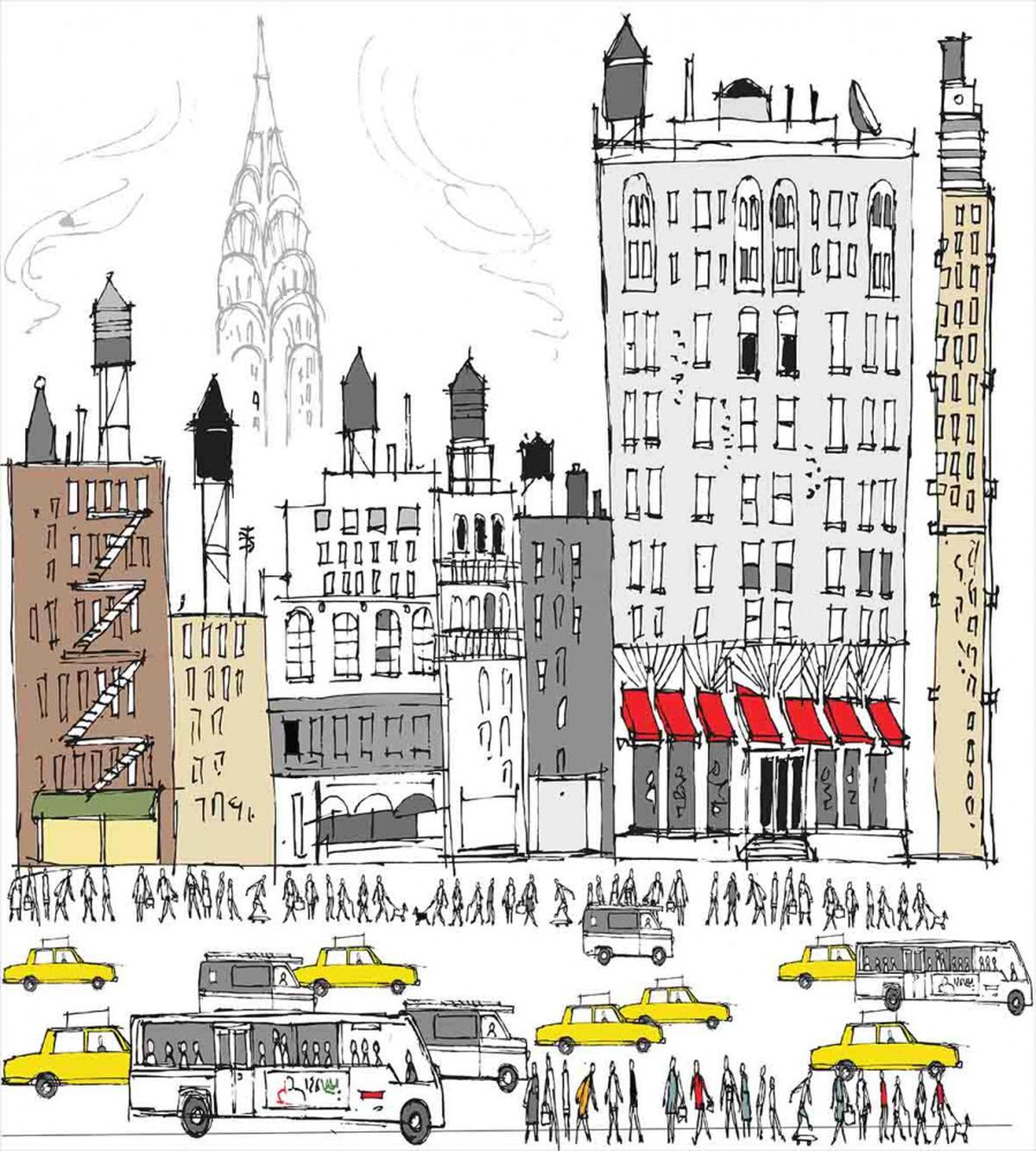Busy City Traffic Jam — Pattern
