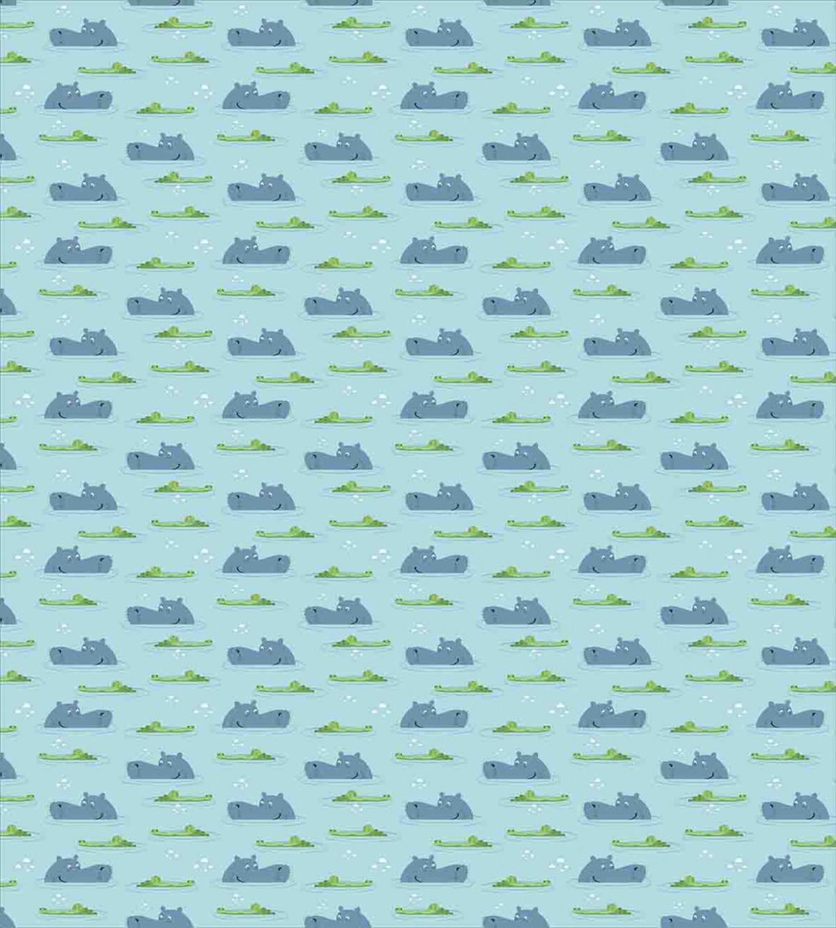 Hippo Crocodile in Water — Pattern