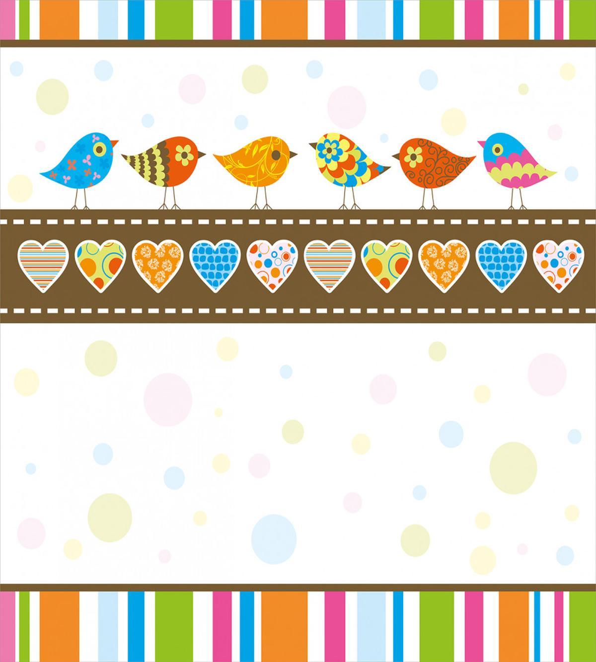 Birds Hearts Stripes — Pattern