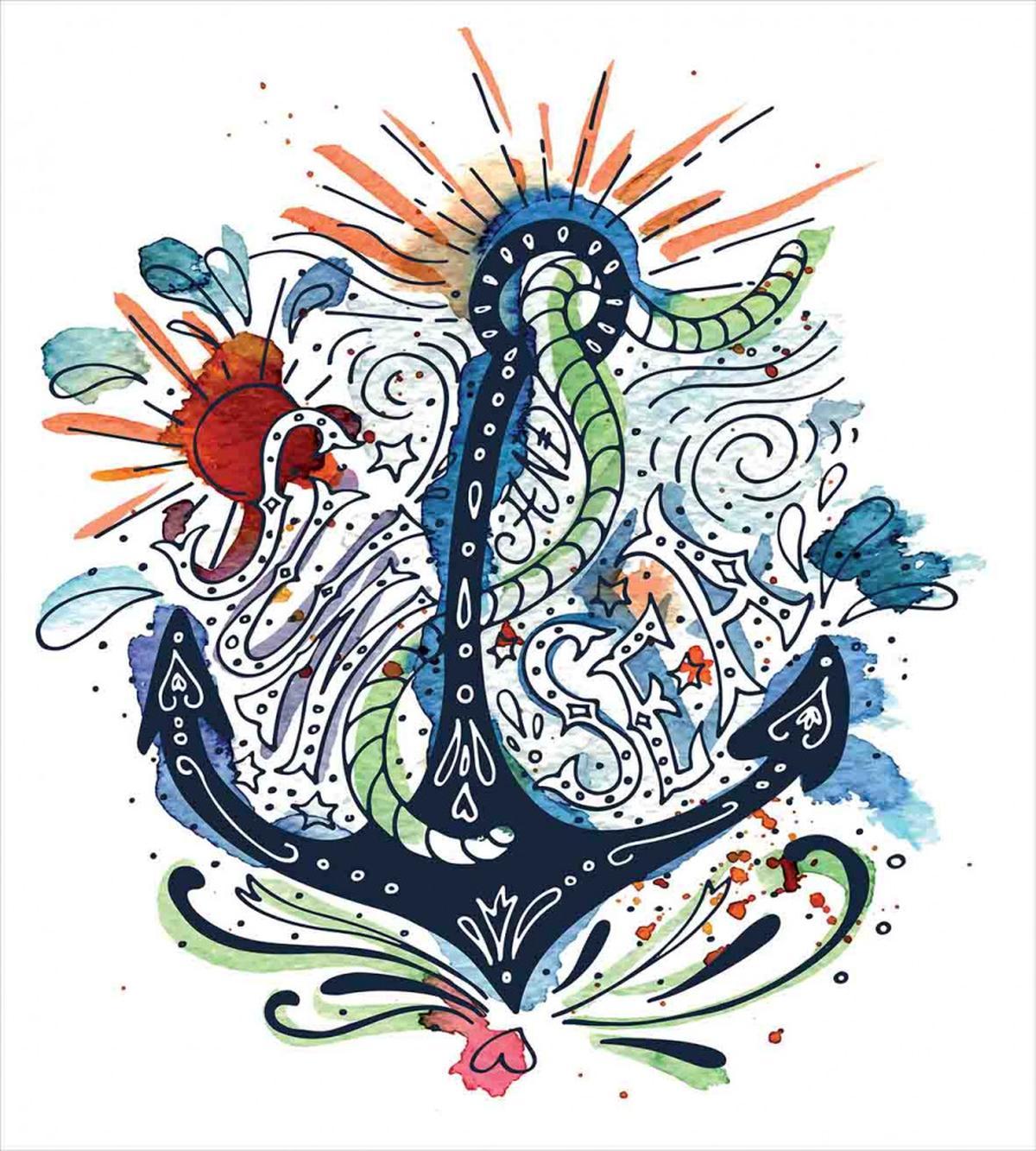 Ship Anchor with Sun — Pattern