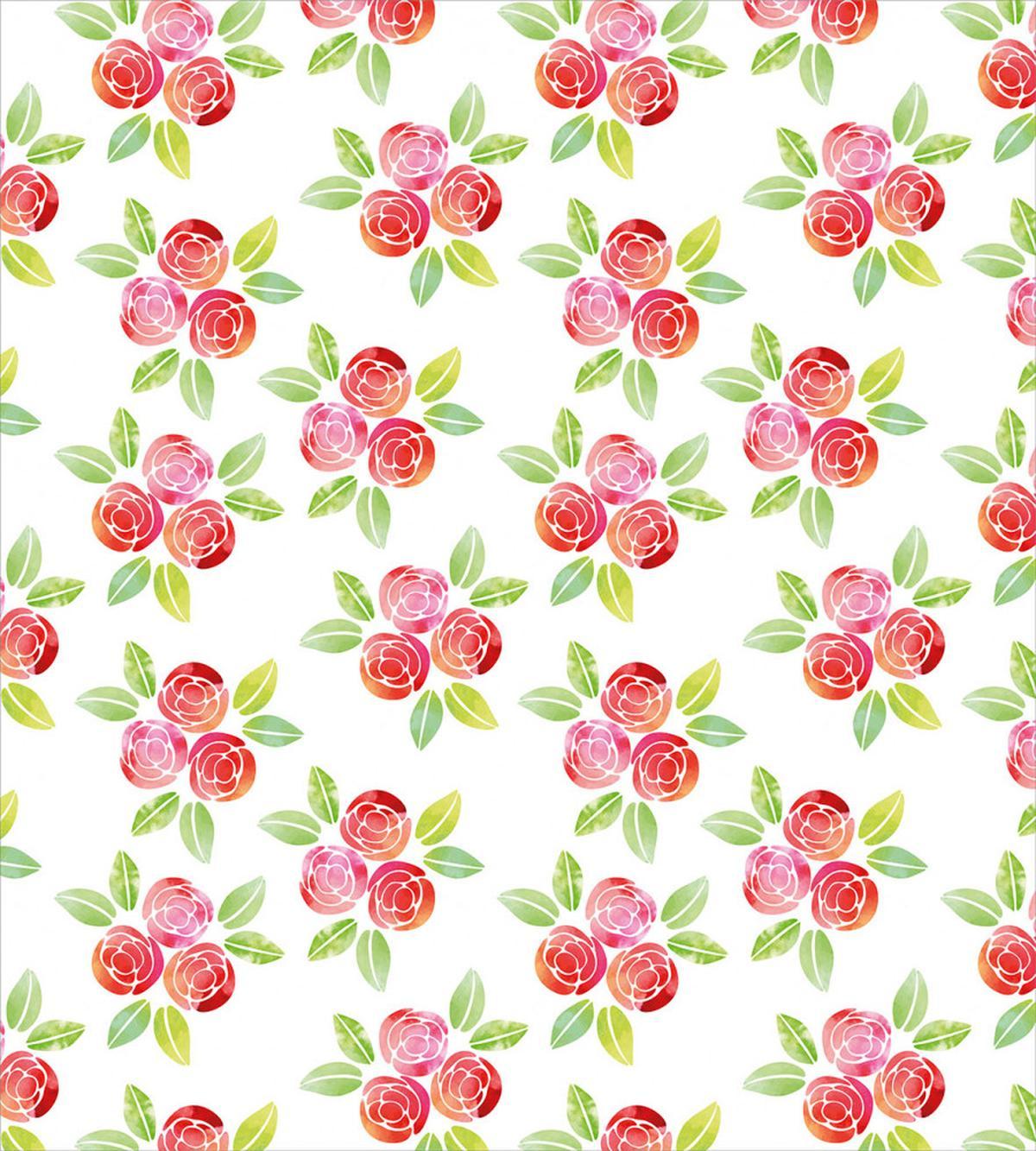 Watercolor Roses and Leaves — Pattern