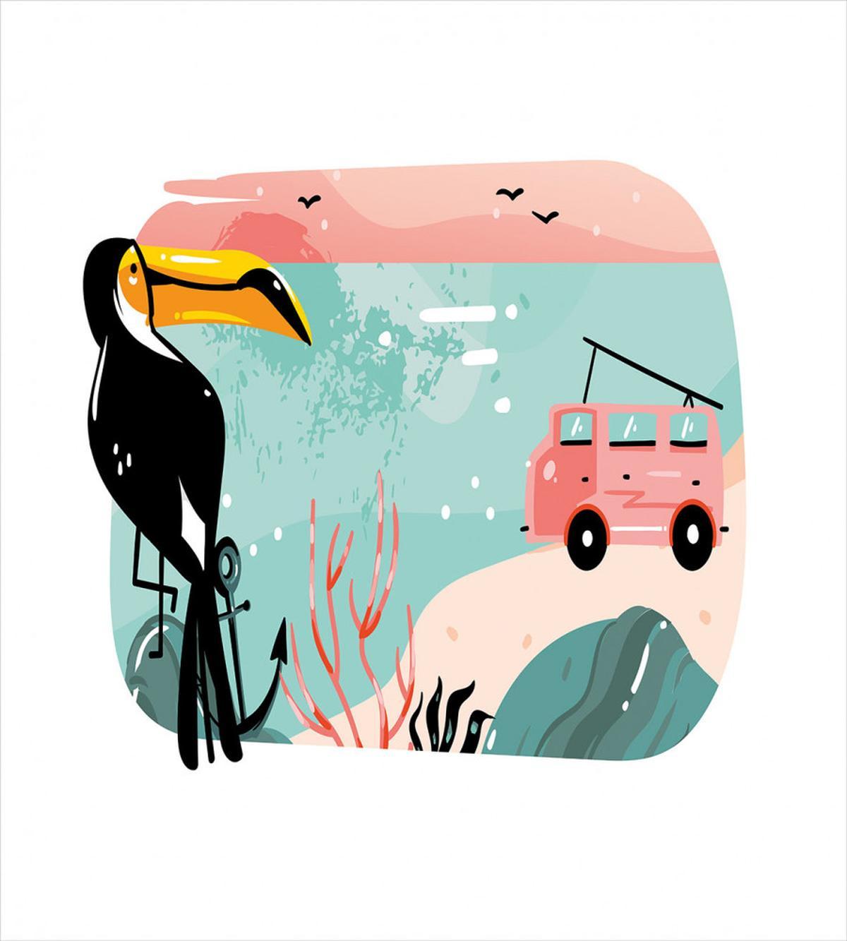 Van and Toucan — Pattern