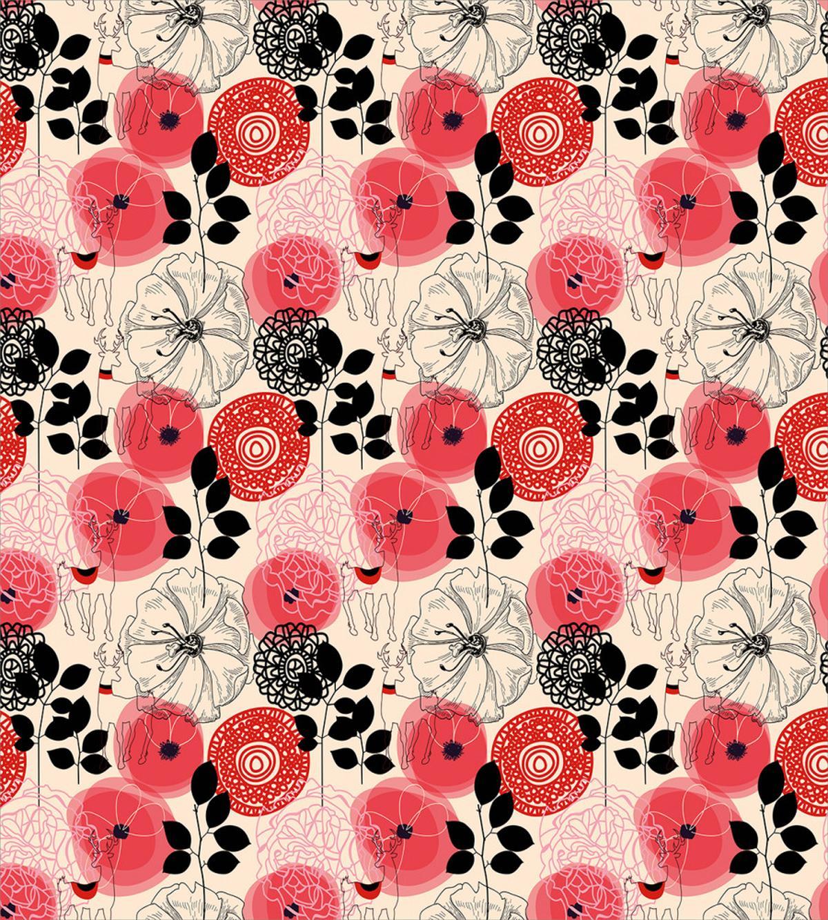 Wildflowers Leaves and Animals — Pattern