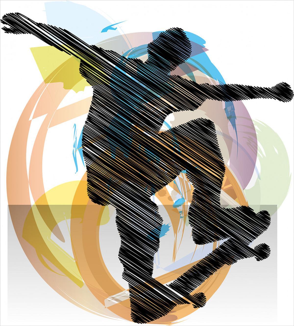 Skater Sketch Art — Pattern