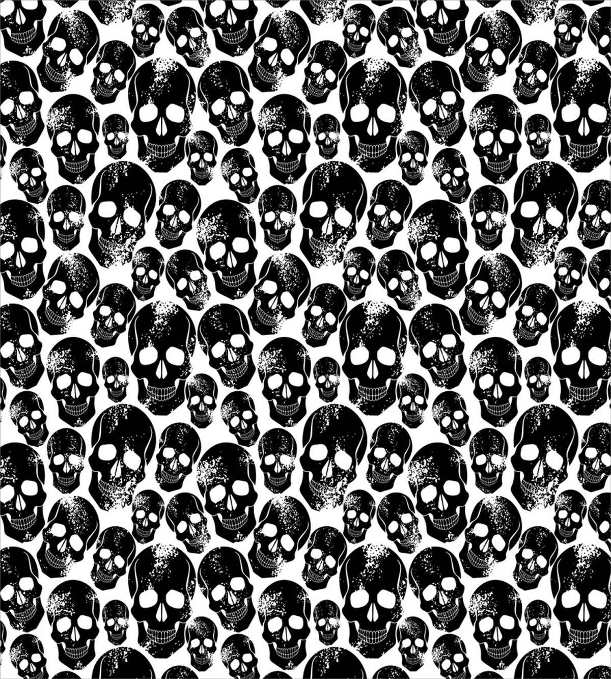Grunge Black Skulls — Pattern