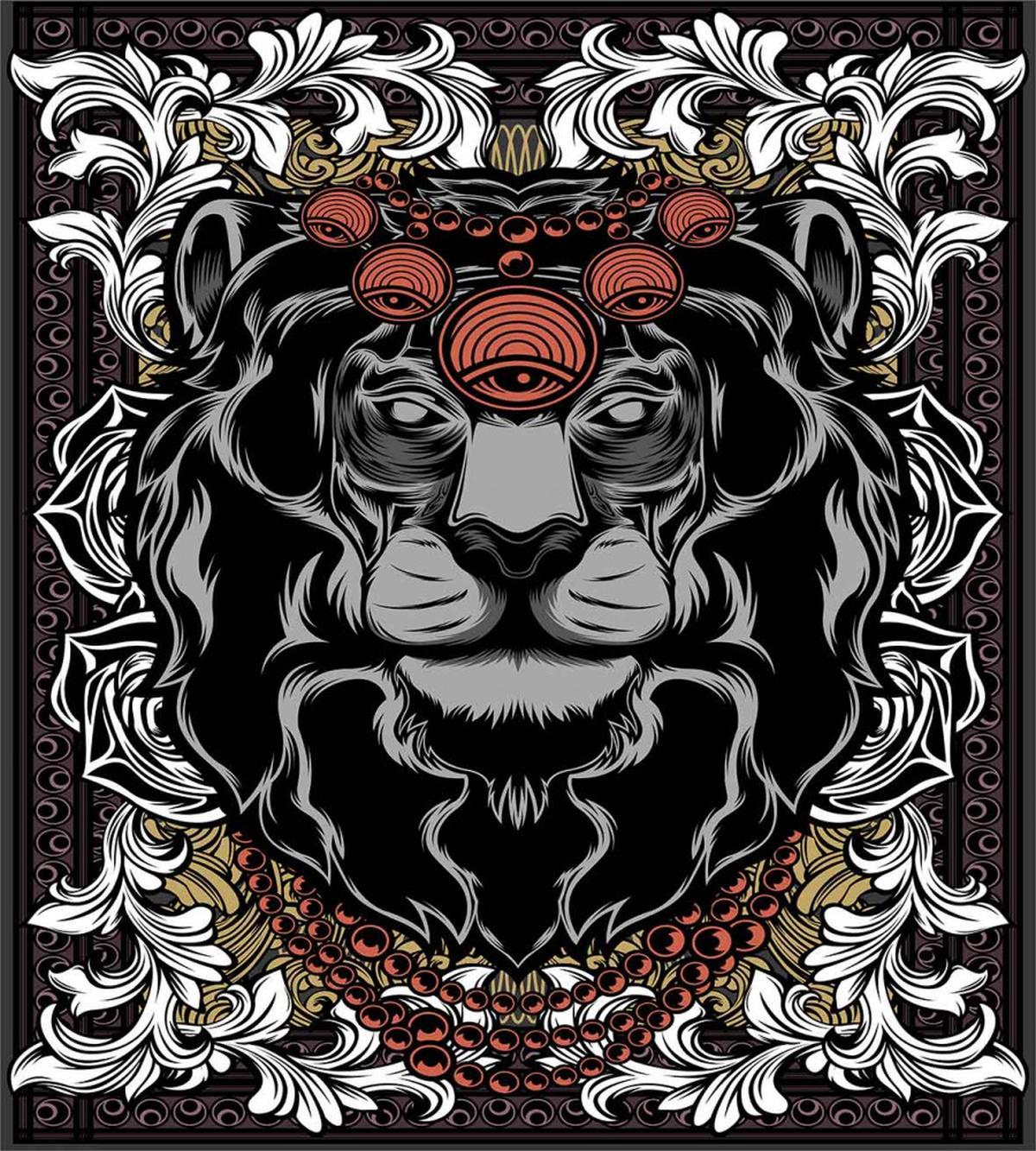 Jungle Emperor Lion Frame — Pattern